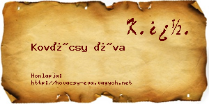 Kovácsy Éva névjegykártya